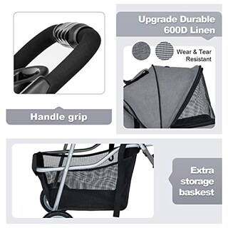 Foto 4 | Foto 4 | Pet Stroller Bestpet Jogger Para Perros Y Gatos, Color Gris - Venta Internacional.