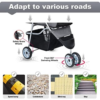 Foto 5 | Foto 5 | Pet Stroller Bestpet Jogger Para Perros Y Gatos, Color Gris - Venta Internacional.