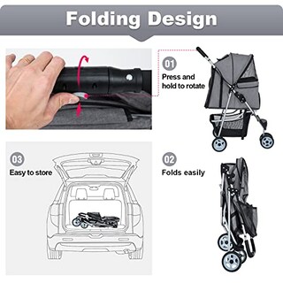 Foto 6 | Foto 6 | Pet Stroller Bestpet Jogger Para Perros Y Gatos, Color Gris - Venta Internacional.