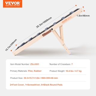 Foto 7 | Foto 7 | Rampa Para Perros Vevor Plegable Para Cama Ajustable De 15 A 56 Cm De Madera - Venta Internacional.