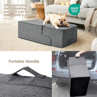 Foto 5 | Foto 5 | Escalera Para Perros Eheyciga 4 Peldaños Para Cama Alta 45 Cm Antideslizante Gris - Venta Internacional.