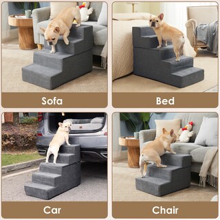 Foto 7 | Foto 7 | Escalera Para Perros Eheyciga 4 Peldaños Para Cama Alta 45 Cm Antideslizante Gris - Venta Internacional.