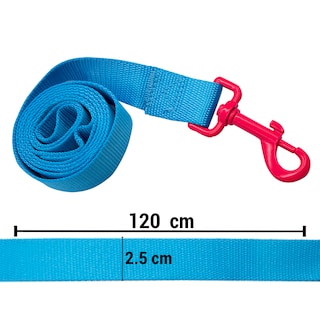 Foto 2 | Foto 2 | Correa para Perro Retro color Azul con Gancho Neón Rosa Grande de Poliéster Pvc y Boche Plástico
