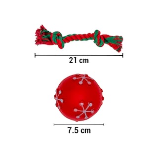 Foto 2 | Foto 2 | Juguete Navideño Chillón Esfera con Cuerda Algodón Suave Resistente color Rojo
