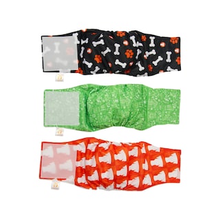 Foto 1 | Foto 1 | Pañales Lavables y Reutilizables para Perros Macho Petting Is Caring Multicolor Estampados 3 Piezas Talla S