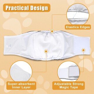 Foto 2 | Foto 2 | Pañales Reutilizables Teamoy Para Perros Machos, Paquete De 3 - Venta Internacional.