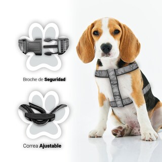 Foto 2 | Foto 2 | Pechera para Mascotas Antirreflejante color Gris Ergonómico Talla Mediana de Alta Resistencia