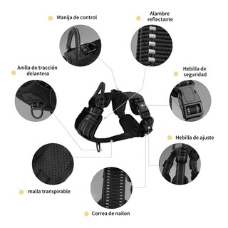 Foto 4 | Foto 4 | Pechera Arnés Regulable Con Bandas Reflectivas G Eo Safe Imports Esi-11562 Negro para Perro