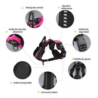 Foto 4 | Foto 4 | Pechera Arnés para Perro Regulable con Bandas Reflectivas Xl Eo Safe Imports Esi-11564 Rosa