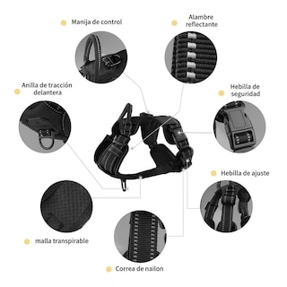 Foto 4 | Foto 4 | Pechera Arnés Para Perro Regulable Con Bandas Reflectivas M Eo Safe Imports Esi-11561-1 Negro