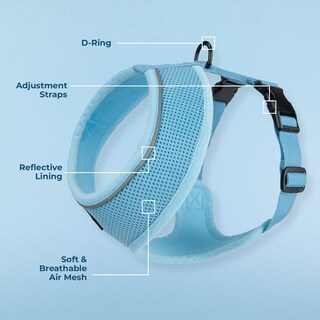 Foto 3 | Foto 3 | Arnés Para Perros Voyager Aerolite Sin Tracción, Malla, Color Azul Bebé, Xs - Venta Internacional.