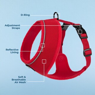 Foto 3 | Foto 3 | Arnés Para Perros Voyager Aerolite, Malla Antitracción, Color Rojo, Talla M - Venta Internacional.