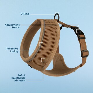 Foto 3 | Foto 3 | Arnés Para Perros Voyager Aerolite, Malla Sin Tirones, Color Beige, Talla M - Venta Internacional.