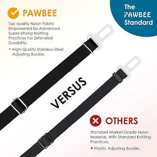 Foto 6 | Foto 6 | Cinturón De Seguridad Pawbee Para Perro 2 Unidades Ajustable De Nailon Para Coche - Venta Internacional.
