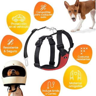 Foto 2 | Foto 2 | Mascretta Arnés Para Perro Con Seguridad Para Auto Color Roja S