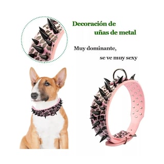 Foto 3 | Foto 3 | Collar Para Perro Eo Safe Imports Esi-10737 Con Picos De Metal Cuero Con Estilo L Rosa