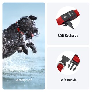 Foto 4 | Foto 4 | Collar para Perro con Luz Led Roja USB Recargable Resistente al Agua - Venta Internacional