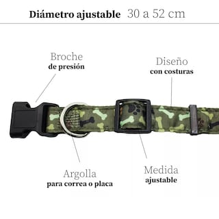 Foto 2 | Foto 2 | Collar Para Perros Razas Chicas Y Pequeñas Color Huesos Militar Eo Safe Imports Esi-14179 Verde
