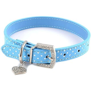 Foto 5 | Foto 5 | Collar Para Mascotas Huoguo, Bonito Colgante Con Diamantes De Imitación Y Amor, Azul - Venta Internacional.