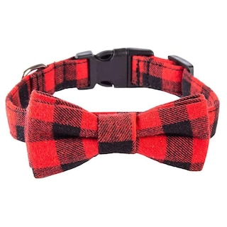 Foto 5 | Foto 5 | Collar Para Mascotas, Perros Y Gatos, Huoguo, Pajarita Cuadriculada, Ajustable, Roja, Pequeña - Venta Internacional.