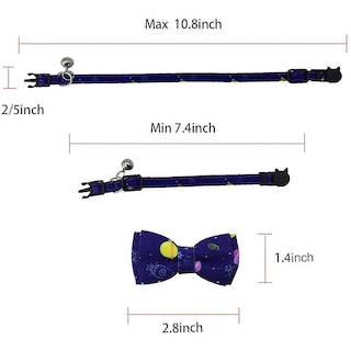 Foto 3 | Foto 3 | Collar Para Gatos Breakaway Con Pajarita, Campana, Arcoíris, Para Gatos Y Niños Pequeños - Venta Internacional.