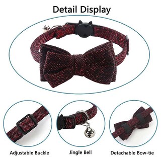 Foto 3 | Foto 3 | Collar Para Gatos Breakaway Huoguo Con Pajarita Extraíble Y Campana - Venta Internacional.