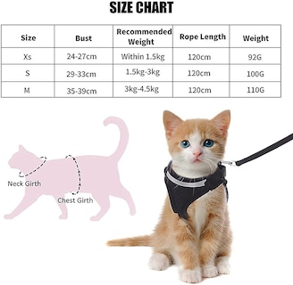 Foto 1 | Foto 1 | Juego De Arneses Para Gatos Huoguo Con Correa De 120 Cm Y Rayas Reflectantes - Venta Internacional.