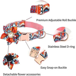 Foto 3 | Foto 3 | Collar Para Perro Huoguo Flower Girl Con Flor Desmontable M - Venta Internacional.
