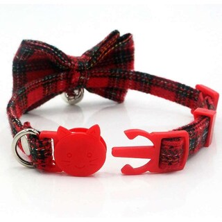 Foto 4 | Foto 4 | Pajarita A Cuadros Huoguo Con Cuello De Gato Con Forma De Campana Breakaway Roja M - Venta Internacional.