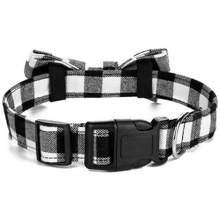 Foto 4 | Foto 4 | Collar Para Mascotas, Perros Y Gatos, Huoguo, Pajarita Cuadriculada, Ajustable, Color Blanco S - Venta Internacional.