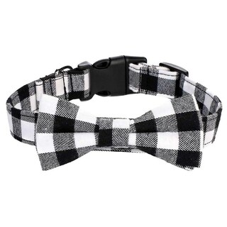 Foto 5 | Foto 5 | Collar Para Mascotas, Perros Y Gatos, Huoguo, Pajarita Cuadriculada, Ajustable, Color Blanco S - Venta Internacional.