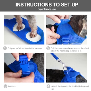 Foto 5 | Foto 5 | Set De Arnés Y Correa Fida Para Pasear Perros Y Gatos, Color Azul Xxxs - Venta Internacional.