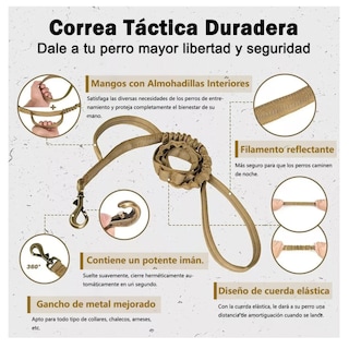 Foto 4 | Foto 4 | Collar Y Cuerda Para Perros Lab.g, Caqui Talla Mediana