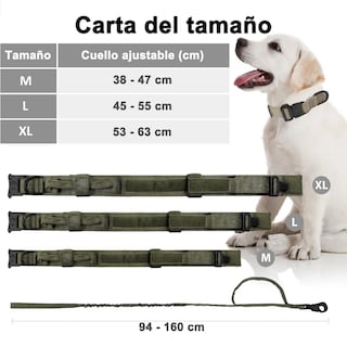 Foto 2 | Foto 2 | Collar Y Cuerda Belug Para Perros Verde Militar Talla Mediana