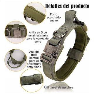 Foto 3 | Foto 3 | Collar Y Cuerda Belug Para Perros Verde Militar Talla Mediana