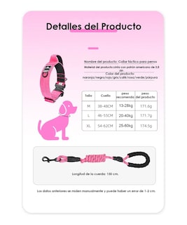 Foto 3 | Foto 3 | Collar Belug Perro Ajustable Fucsia Talla L Grande