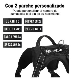 Foto 2 | Foto 2 | Pechera Lab.g Arnés Táctica Con Correa Perro Largo Negro L