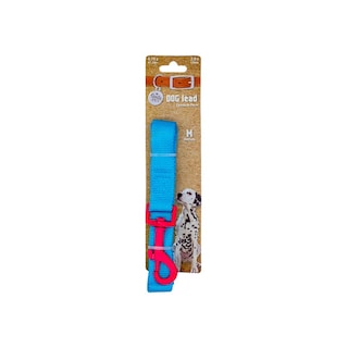 Foto 1 | Foto 1 | Correa para Mascotas Retro color Azul con Gancho Neón Rosa Mediano Ergonómico Altamente Resistente