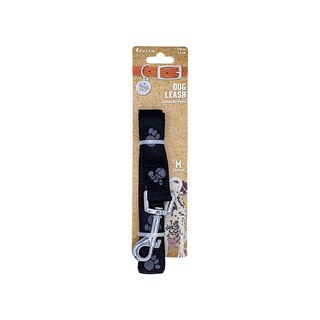 Foto 1 | Foto 1 | Correa para Mascotas color Negro con Estampado de Huellitas Talla Mediana Ergonómico Altamente Resistente