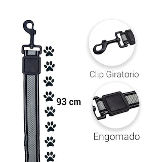 Foto 2 | Foto 2 | Correa para Mascotas color Gris Bandas Laterales Reflejantes Grande Ergonómico Altamente Resistente