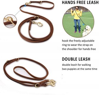 Foto 3 | Foto 3 | Correa De Piel Auténtica Para Perros, Entrenamiento Manos Libres - Venta Internacional.