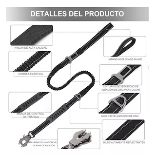 Foto 3 | Foto 3 | Correa Cinturón De Seguridad Para Perro Grande Reflectante Eo Safe Imports Esi-17259 Negro