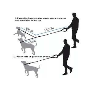 Foto 3 | Foto 3 | Correas Para Doble Perros Resistencia Fuerte Rotación 360 ° Eo Safe Imports Esi-17256 Negro