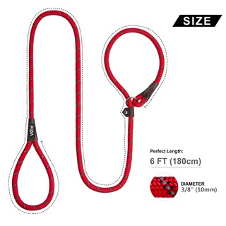 Foto 4 | Foto 4 | Slip Lead Fida Durable, 6 Pies X 3/8 Pulgadas, Para Perros Pequeños, Nailon Rojo - Venta Internacional.
