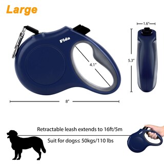 Foto 6 | Foto 6 | Correa Retráctil Para Perros Fida De 16 Pies Para Perros Grandes De Hasta 50 Kg, Color Azul Marino - Venta Internacional.