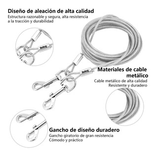 Foto 4 | Foto 4 | Cable De Amarre Mascota Acero Belug Plata