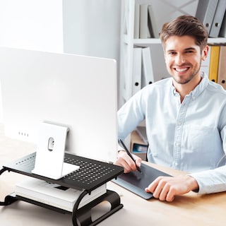 Foto 6 | Foto 6 | Soporte para Monitor Wali STT001B Metal Ventilado 2 Niveles Negro - Venta Internacional