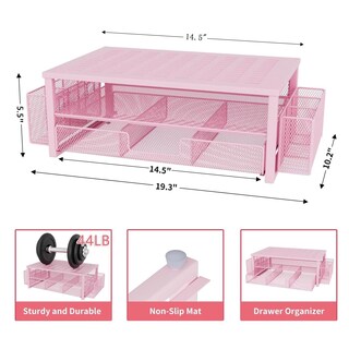 Foto 6 | Foto 6 | Soporte Para Monitor Gianotter Con Cajón Y Soporte Para Bolígrafos, Color Rosa - Venta Internacional.