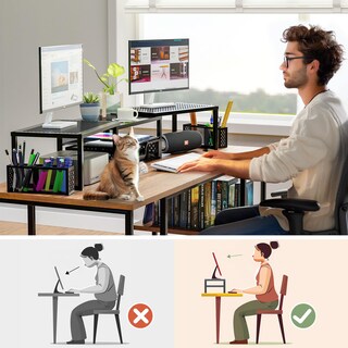 Foto 6 | Foto 6 | Soporte Elevador Para Monitor, Tendencia Simple, Ángulo Ajustable, Negro - Venta Internacional.