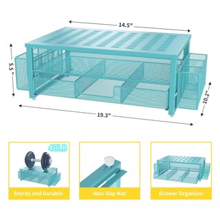 Foto 5 | Foto 5 | Soporte Para Monitor Gianotter Con Cajón Y Soporte Para Bolígrafos, Color Azul - Venta Internacional.